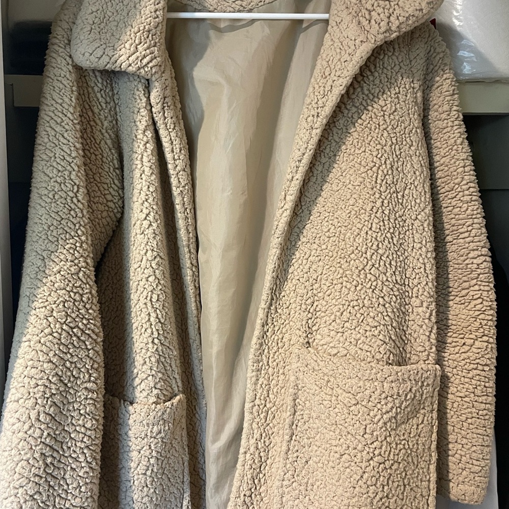 Brave Soul Beige Sherpa Jacket